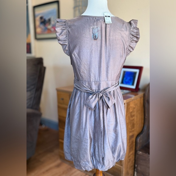 NWT Poetry Metallic Taupe Brown Dress - Picture 5 of 13